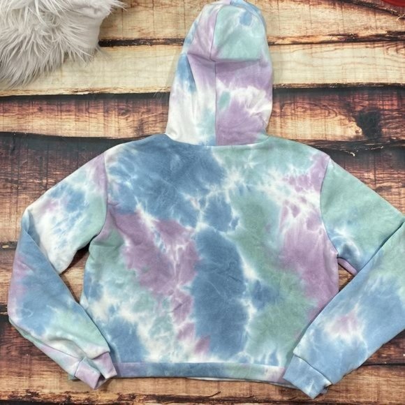 RELISTED Tie Dye Cropped Hoodie - Crop Top Jacket - Picture 5 of 6